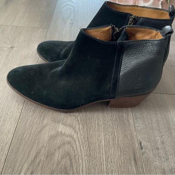 Madewell Cait Black Suede & Leather Ankle Booties - Picture 3 of 8